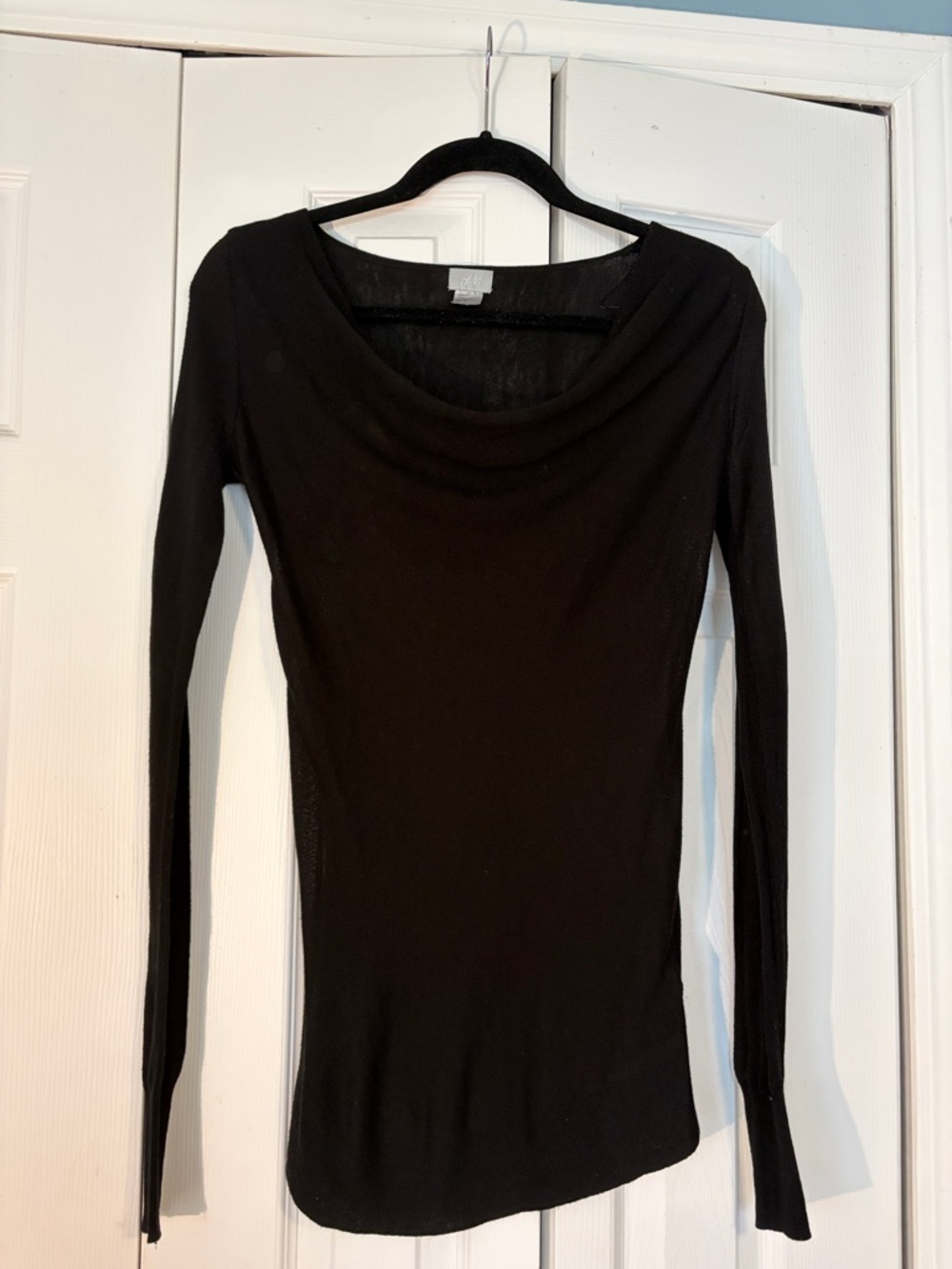 H& M Classic Black Long Sleeve Scoop Neck tunic Top XS